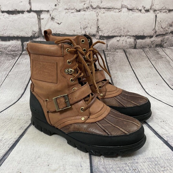 Polo by Ralph Lauren Shoes | Polo Ralph Lauren Mens Tenard Andres Boots Leather Upper Tan Brown Size 10D | Color: Brown | Size: 10 | Pm-28266208's